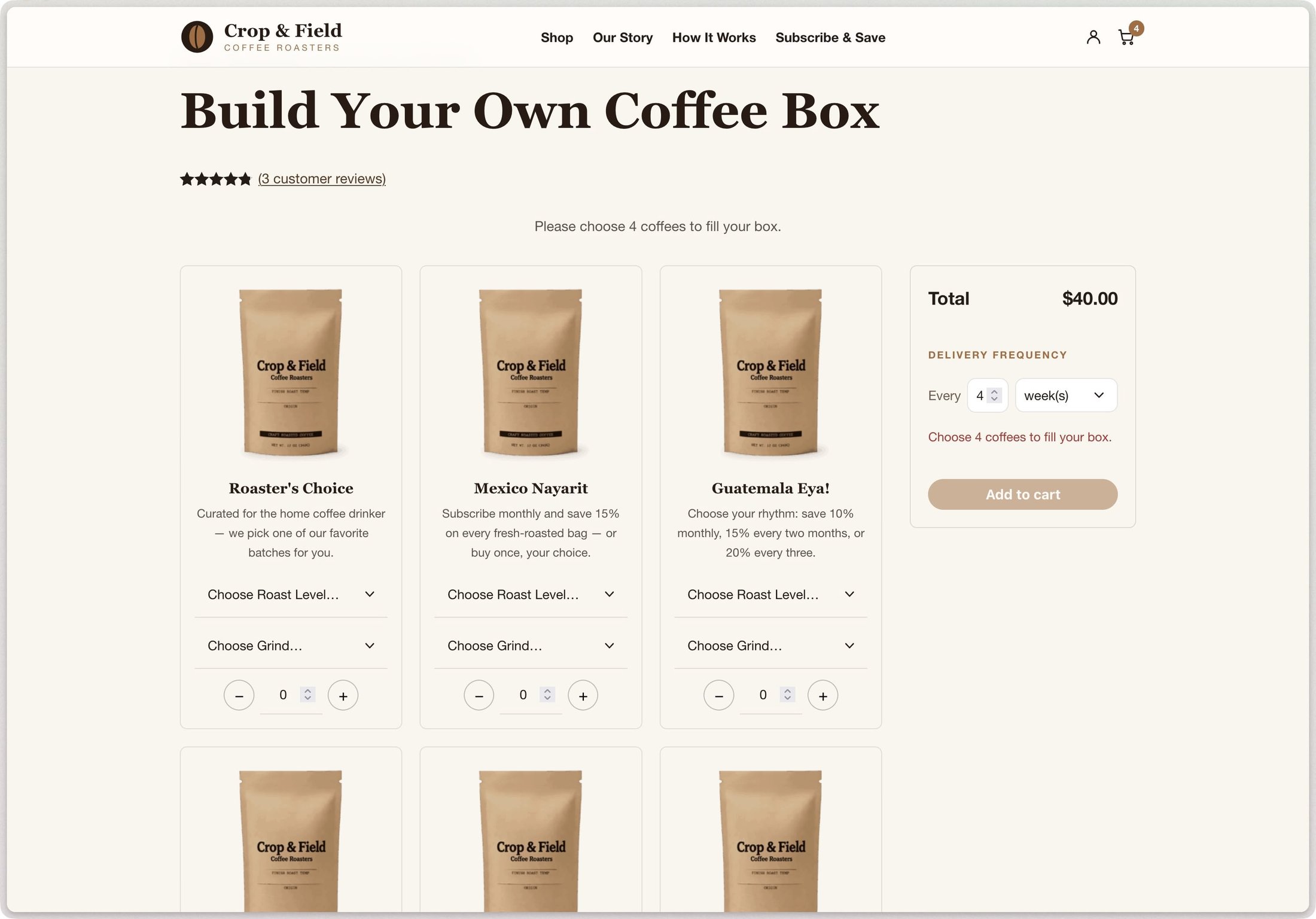 Ultimate Subscriptions demo screenshot